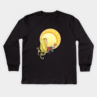 Gold lady - Art Nouveau style Kids Long Sleeve T-Shirt